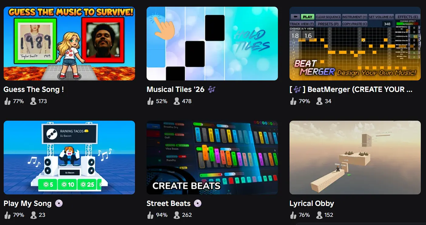 music games in Roblox